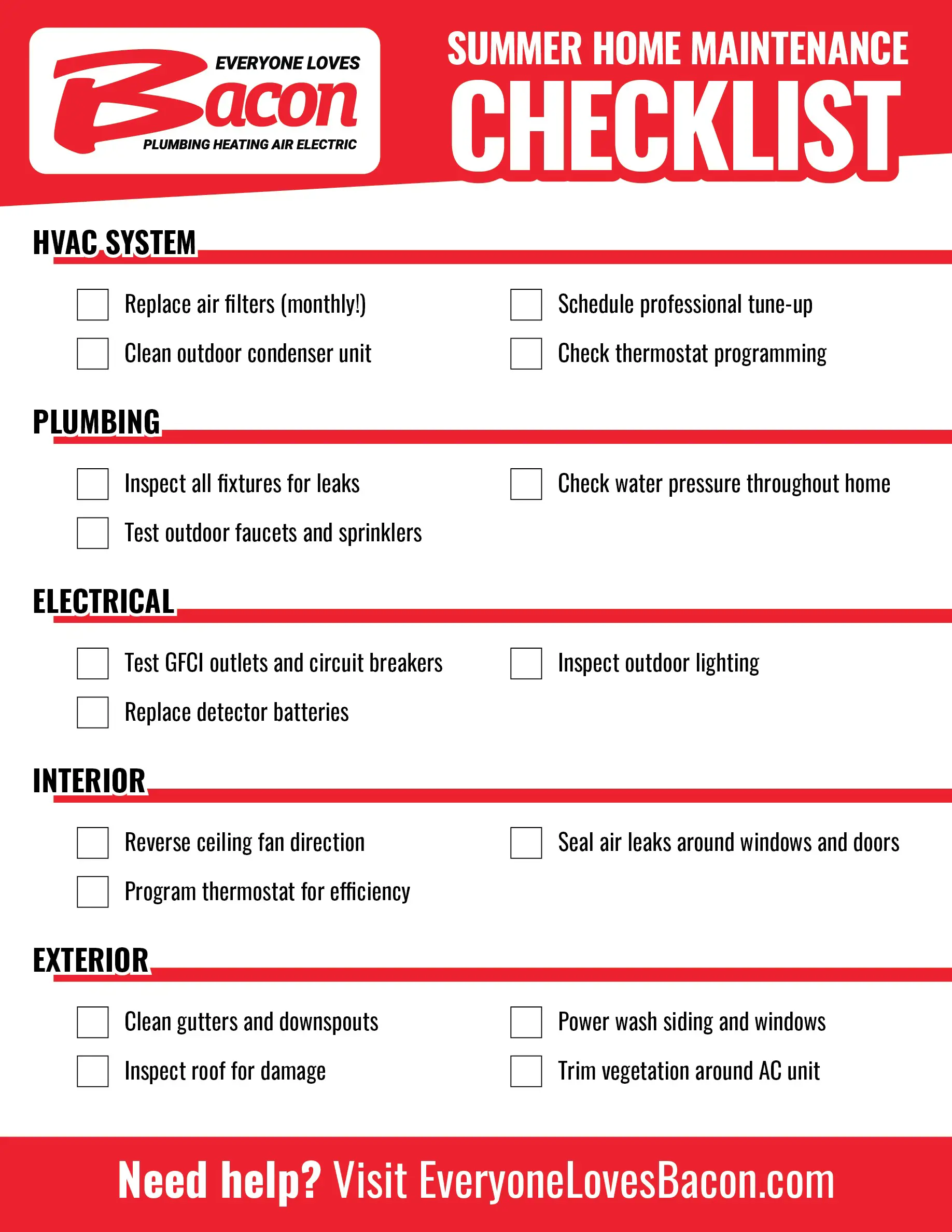 Summer Home Maintenance Checklist 2025