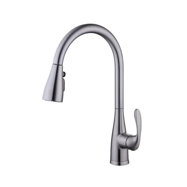 Mainline Collection Lisburn Pulldown. Pull Down Gooseneck Kitchen Faucet – Brushed Nickel (with Professional Installation)