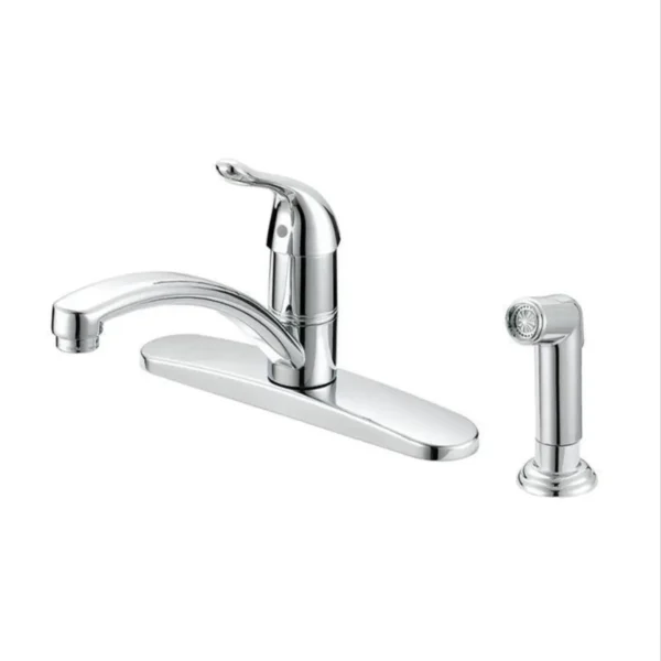 Mainline Collection Madeline Single Handle with Spray. Single Handle Kitchen Faucet with Vegetable Sprayer – Chrome (with Professional Installation)