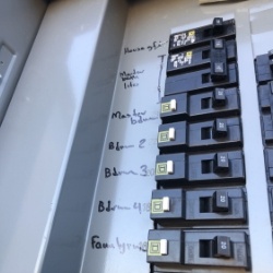 close up electrical panel